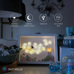 Water Signs Natural Crystal Painting of Whale in the Sea with USB Powered Night Light, Celestite, Moonstone, Wall or Desk Art Decor for Cancer Scorpio Pisces Zodiac Birthday Gifts