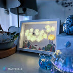 Water Signs Natural Crystal Painting of Whale in the Sea with USB Powered Night Light, Celestite, Moonstone, Wall or Desk Art Decor for Cancer Scorpio Pisces Zodiac Birthday Gifts