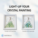 Air Signs Natural Crystal Painting of Dancing Girl with USB Powered Night Light, Green Fluorite, Wall or Desk Decor for Gemini Libra Aguarius Zodiac Gifts