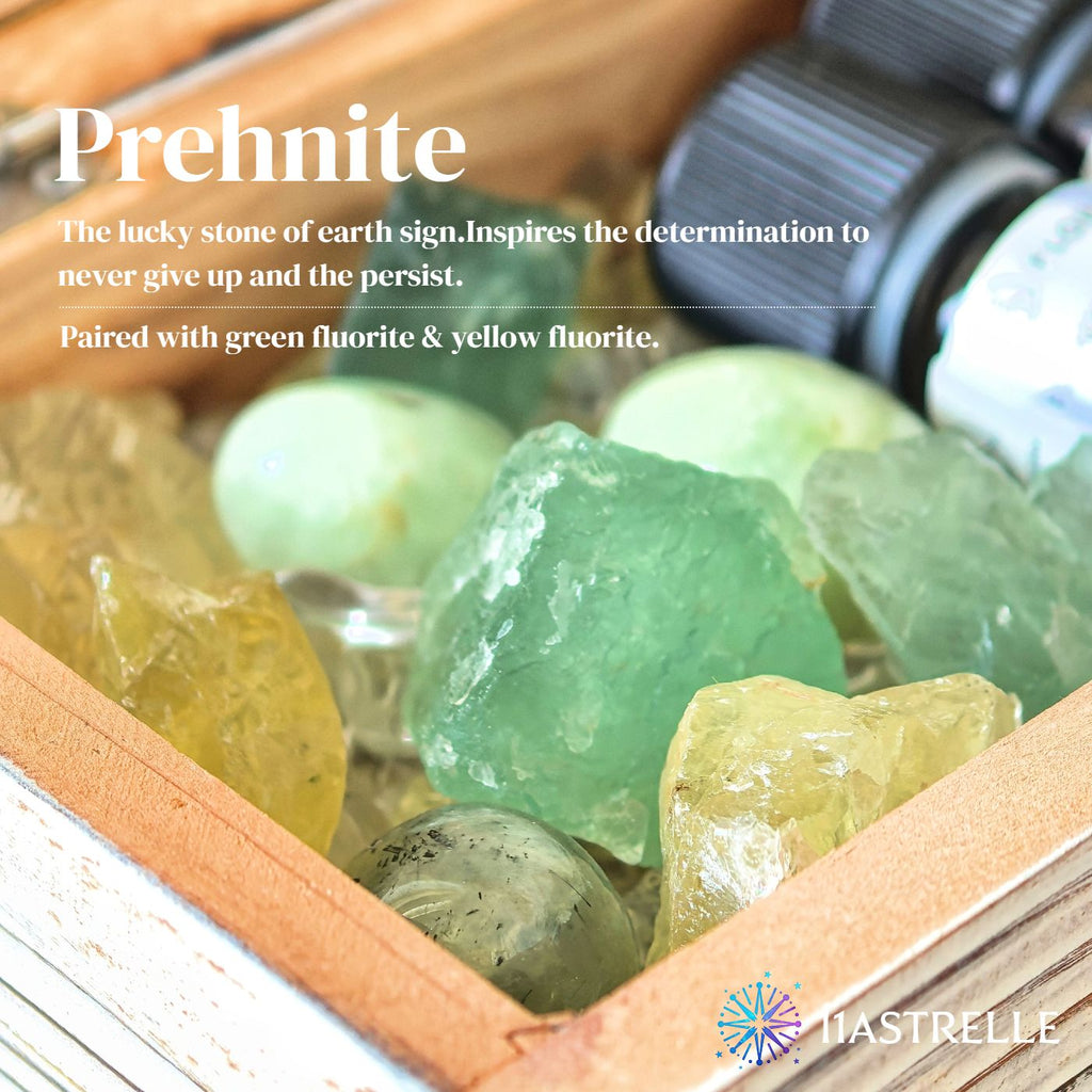 Earth Signs Natural Crystal Painting of Tree and Flowers with USB Powered Night Light, Fluorite, Prehnite, Birthday Gifts for Taurus Virgo Capricorn Zodiac Gift