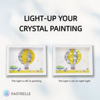 Fire Signs Natural Crystal Painting of Hot Air Balloon with USB Powered Night Light, Citrine, Fluorite, Wall or Desk Decor for Aries Leo Sagittarius Zodiac Gifts