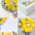 Fire Signs Natural Crystal Painting of Hot Air Balloon with USB Powered Night Light, Citrine, Fluorite, Wall or Desk Decor for Aries Leo Sagittarius Zodiac Gifts